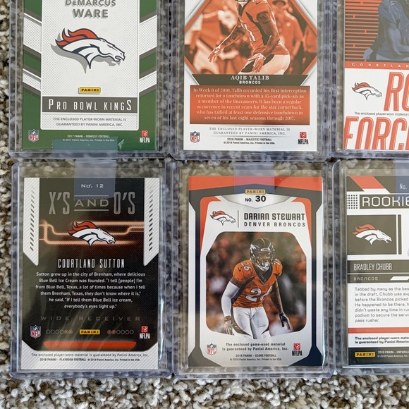 Denver Broncos Trading Cards Bundle With Penny Sleeves and Hard Cover Sleeves - Picture 8 of 10